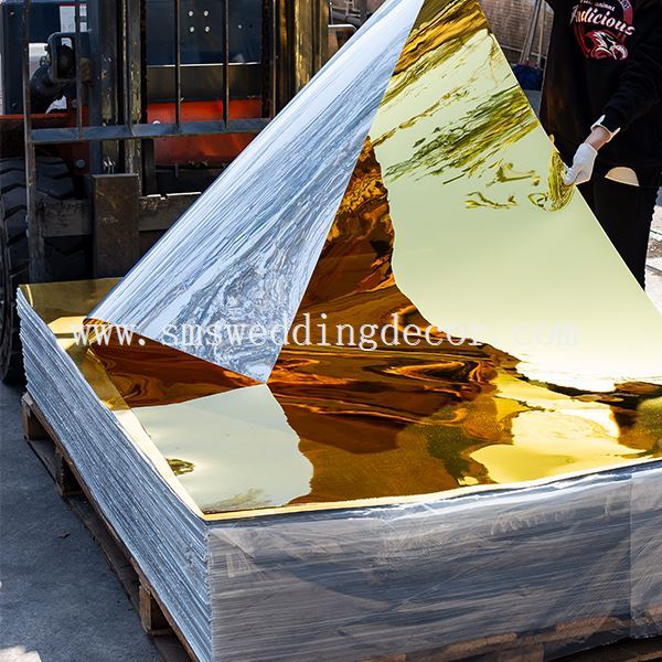 gold mirrored dance floor