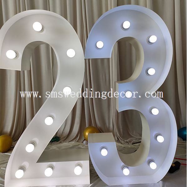 large marquee numbers with lights