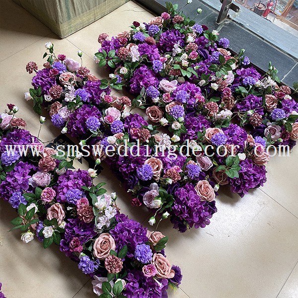 purple floral table runner