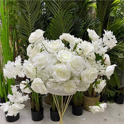 Бели флорални централни елементи Сватба