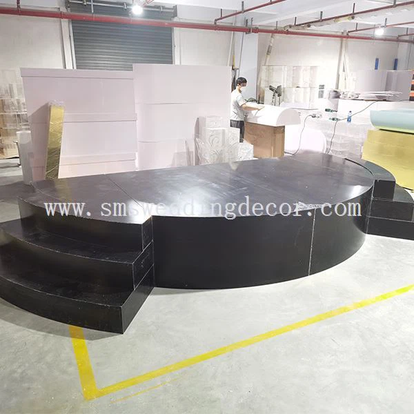 black wedding stage
