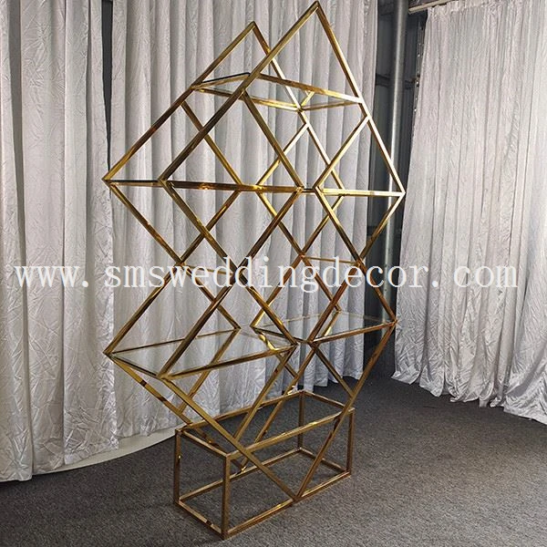 Gold Geometric Wine Rack