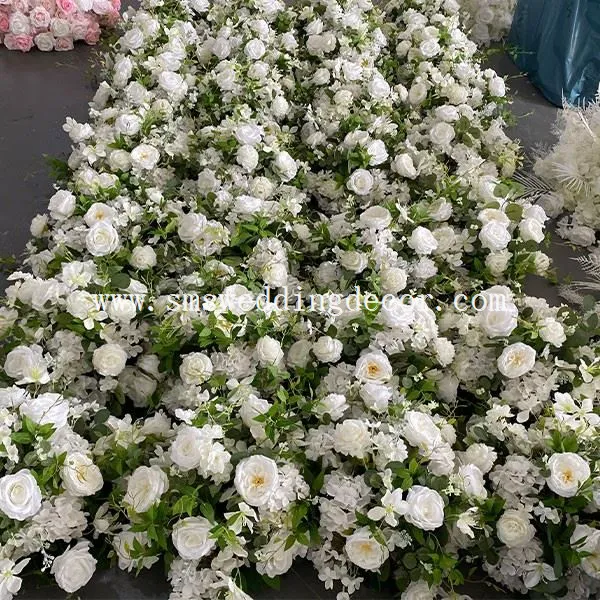 white and green floral centerpieces